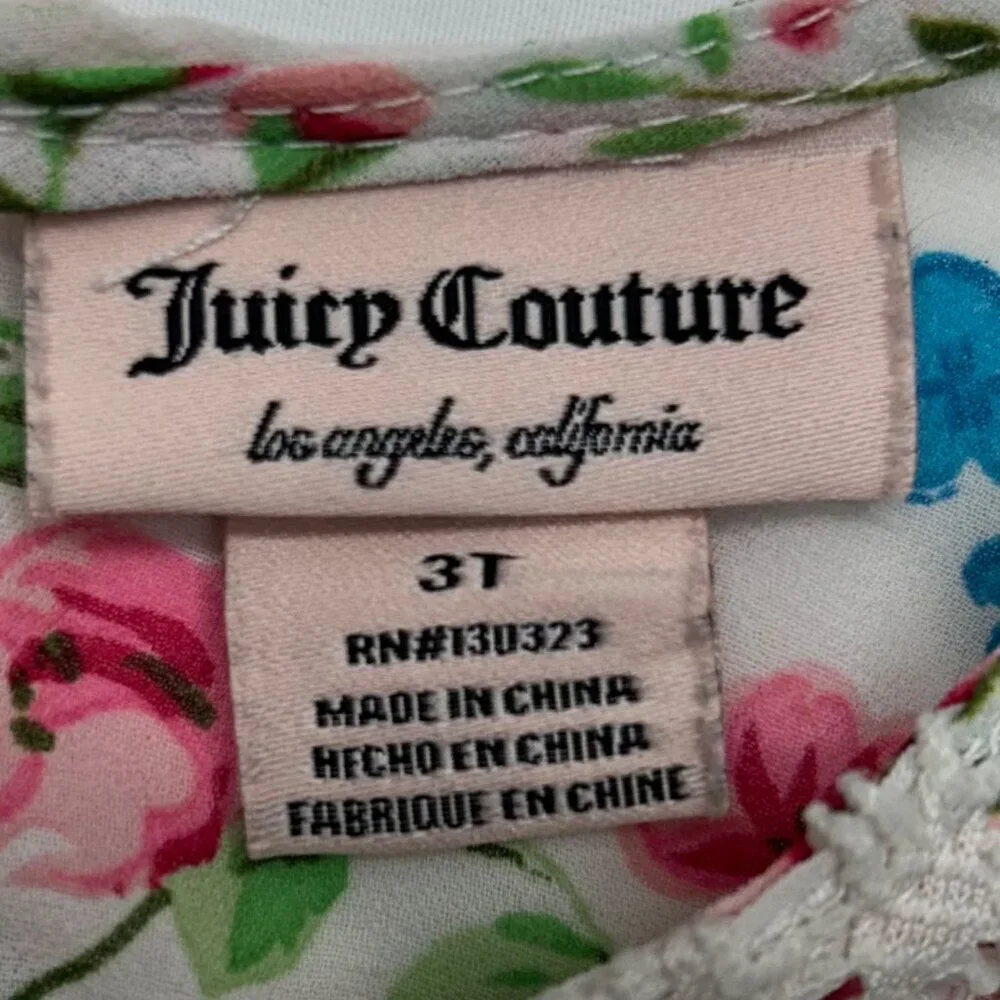 Juicy Couture Girls Dress 3T Floral Crochet